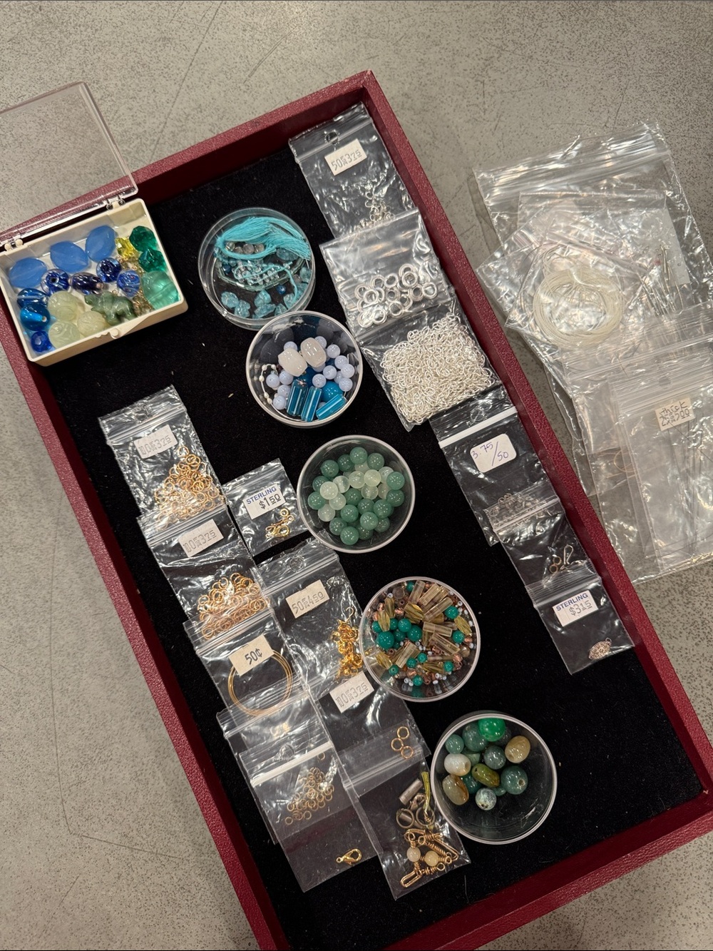Large Jewelry Findings & Gemstone Bead Lot Mixed Media Supplies